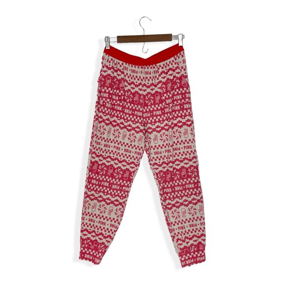 Victoria's Secret Pants & Jumpsuits Victorias Secret Pink Cozy Sleep Jogger Womens L Red